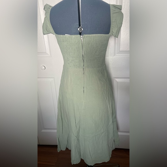 NWT Sage Green on/ off shoulder Dress - Picture 8 of 14